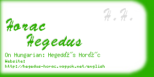 horac hegedus business card